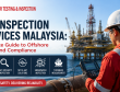 Rig inspection engineer performing offshore asset integrity inspection on an oil and gas platform in Malaysia using advanced NDT equipment for safety compliance and structural reliability.